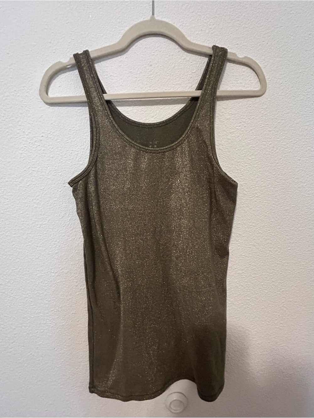 Metallic Olive Tank Top with Subtle Shimmer